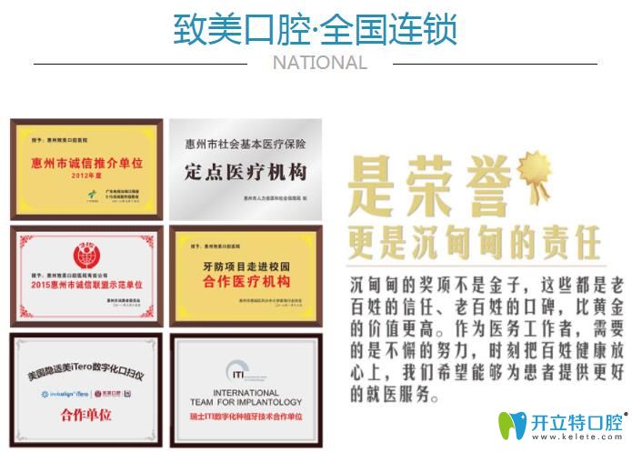 惠州致美口腔部分榮譽圖