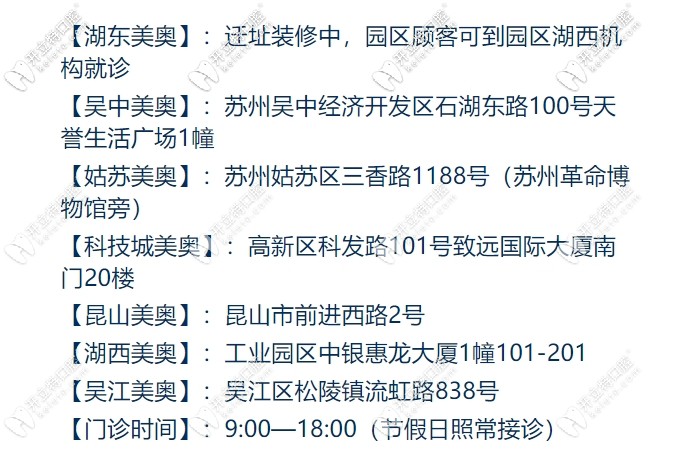 蘇州美奧口腔分院地址