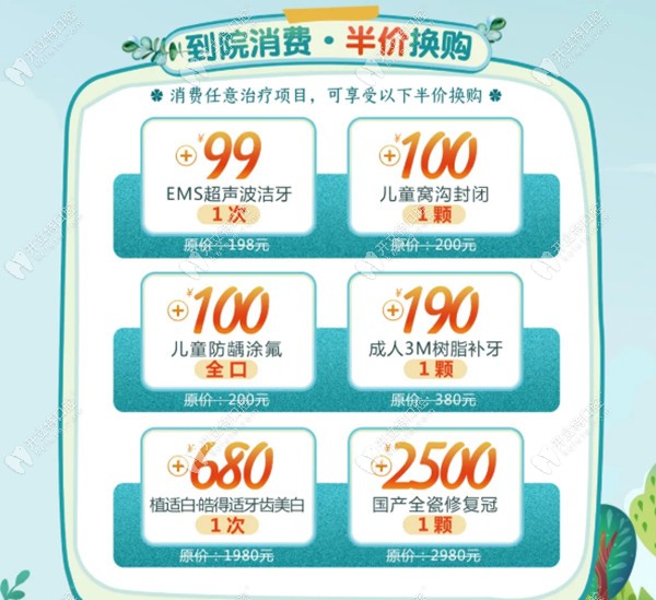 到院消費(fèi)，半價換購活動內(nèi)容